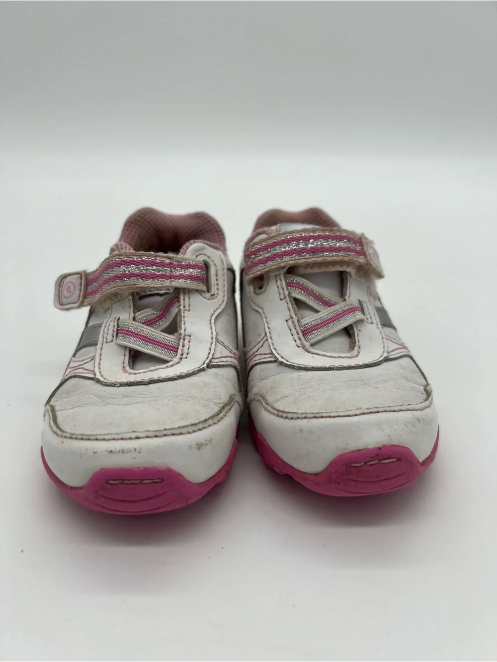 Stride Rite Girls White Pink Sneakers Sz 6.5 - Picture 4 of 7